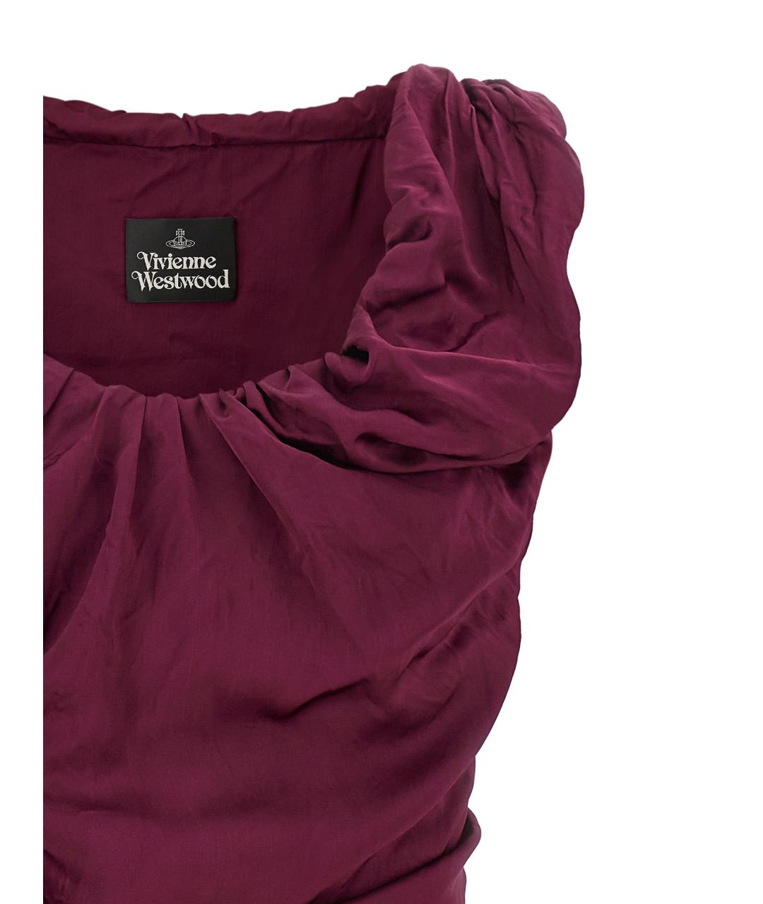 VIVIENNE WESTWOOD Бордовое вискозное повседневное платье, фото 3
