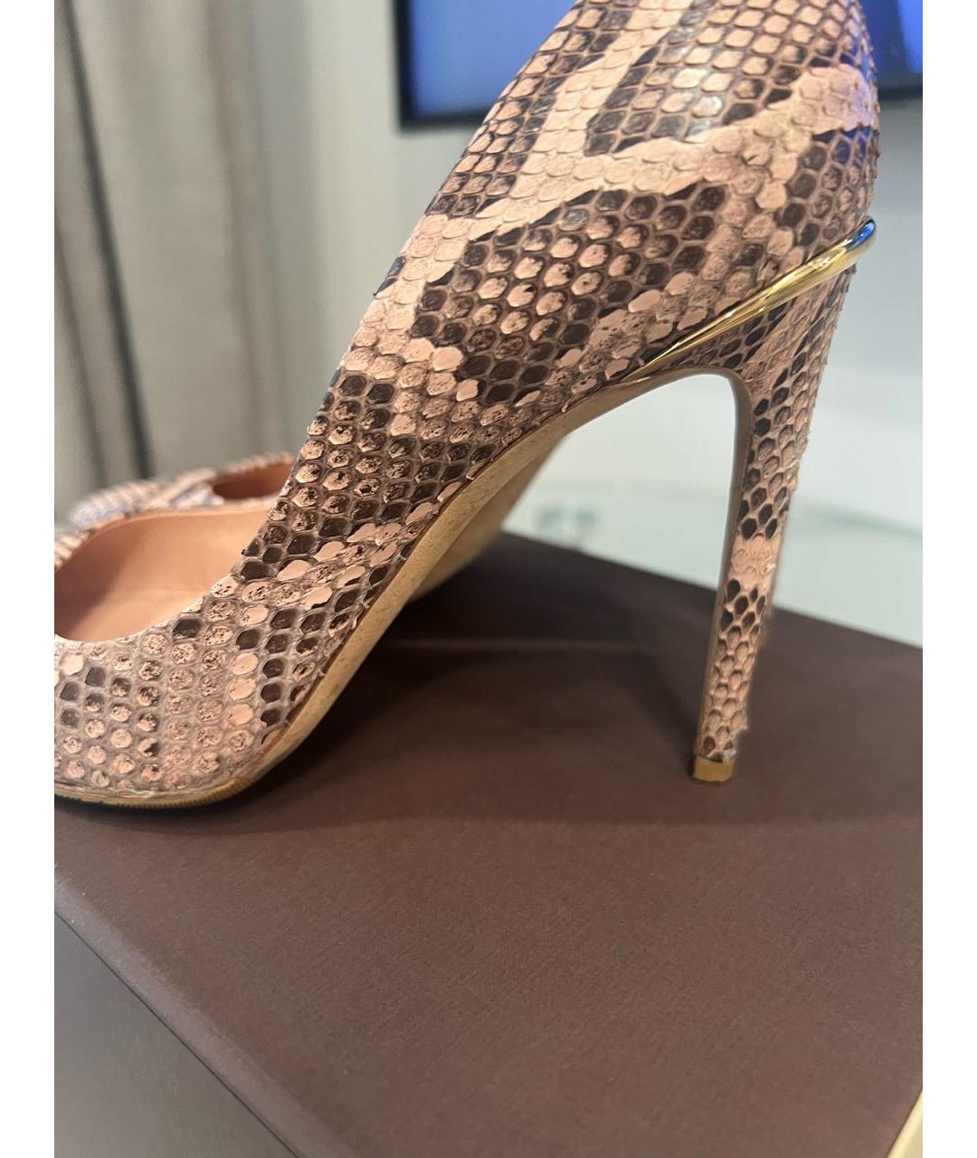 LOUIS VUITTON Бежевые туфли из кожи питона, фото 3