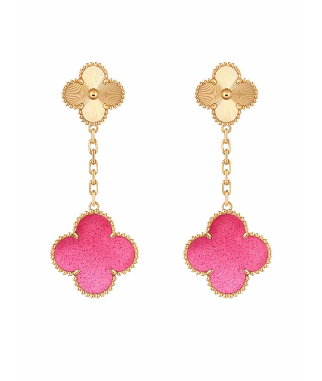 VAN CLEEF & ARPELS Розовые серьги из желтого золота, фото 1