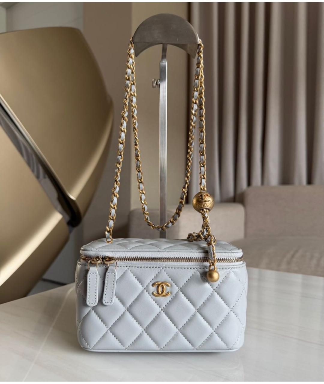 CHANEL Серая кожаная сумка через плечо, фото 2
