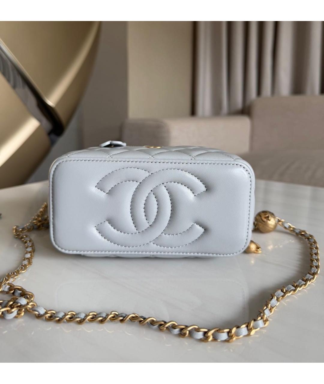 CHANEL Серая кожаная сумка через плечо, фото 4