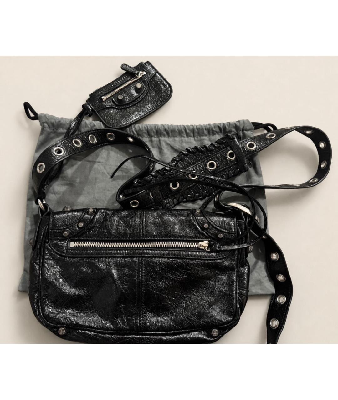 BALENCIAGA Черная кожаная сумка на плечо, фото 2