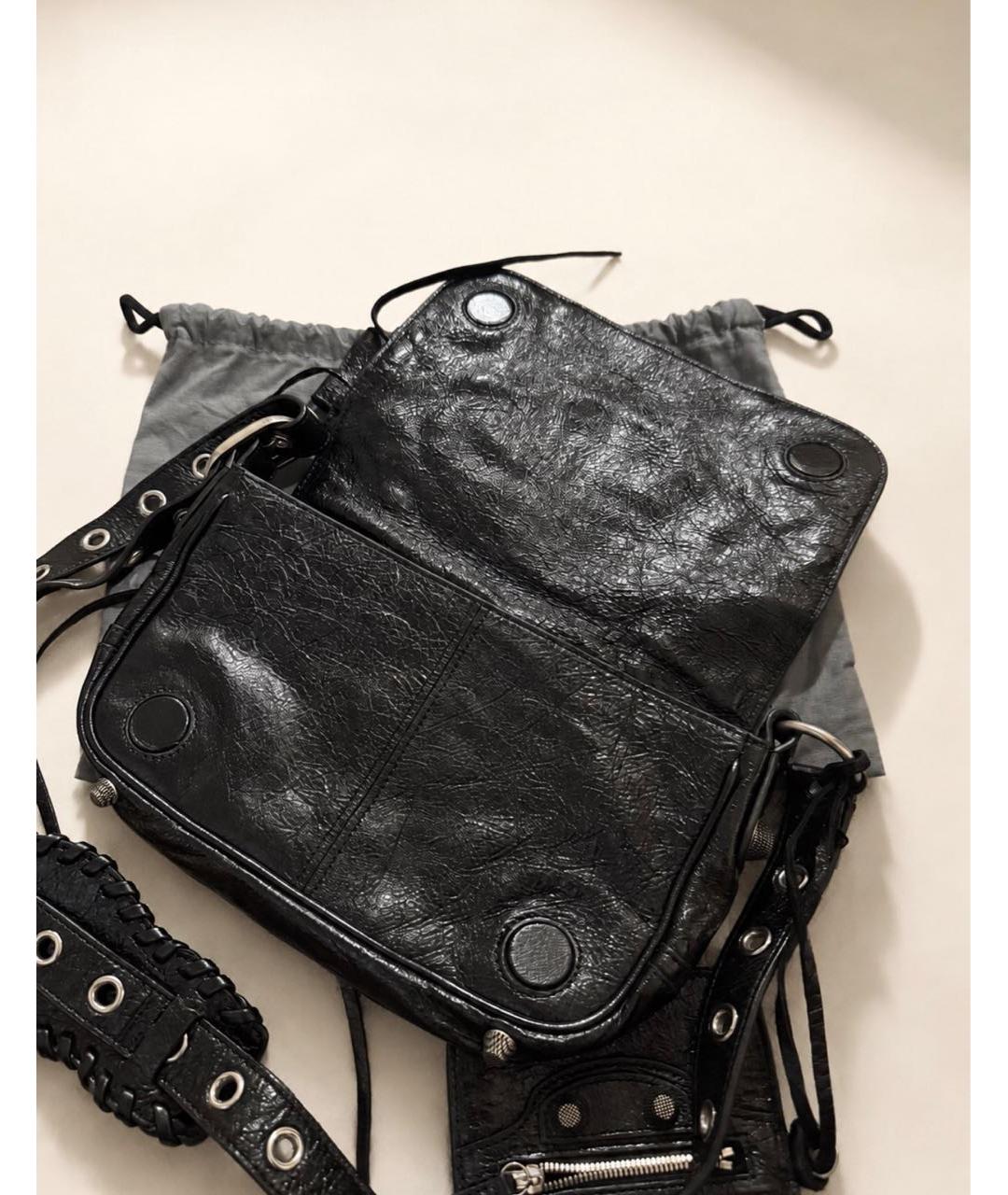 BALENCIAGA Черная кожаная сумка на плечо, фото 3