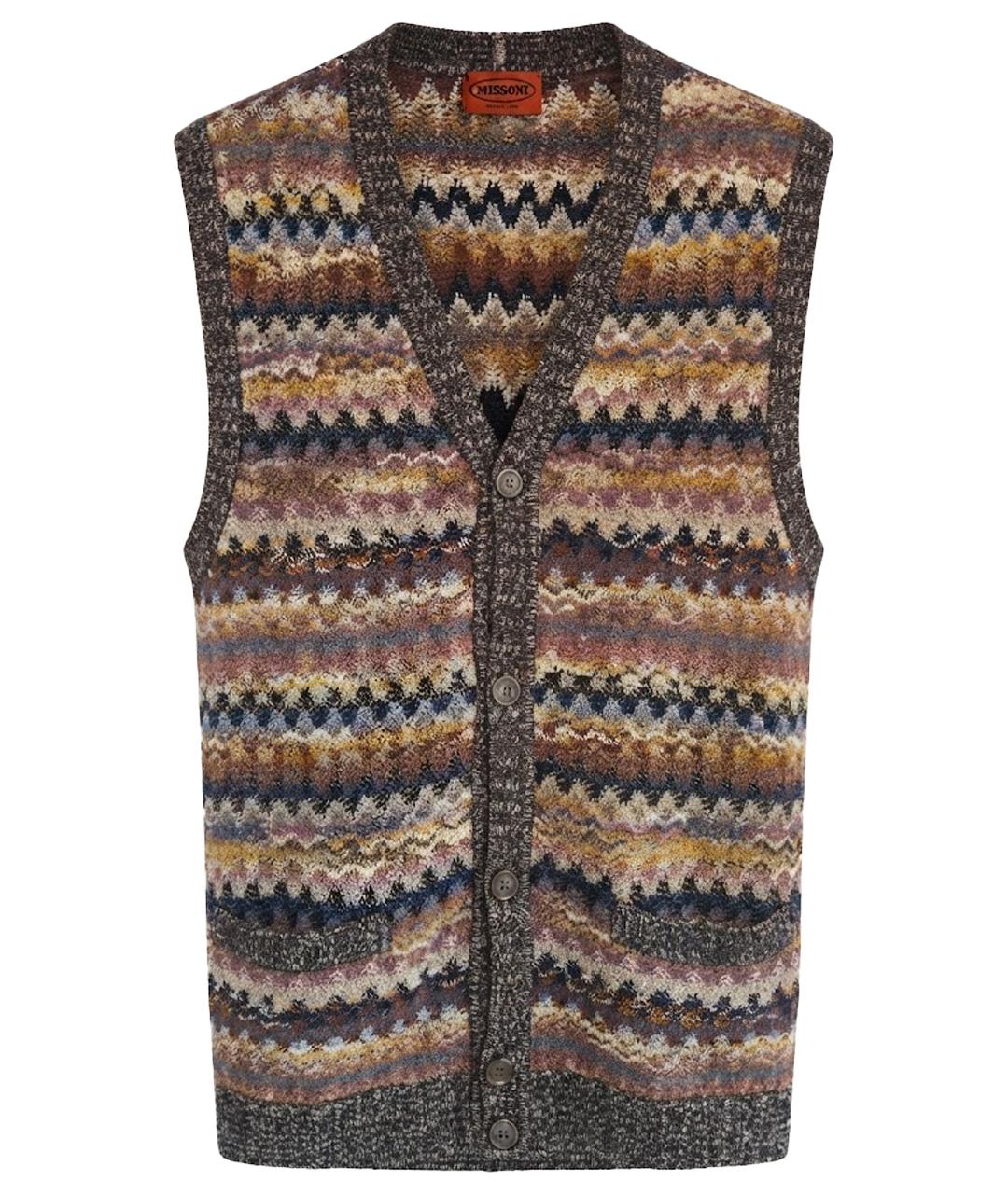 MISSONI Коричневая шерстяная жилетка, фото 1