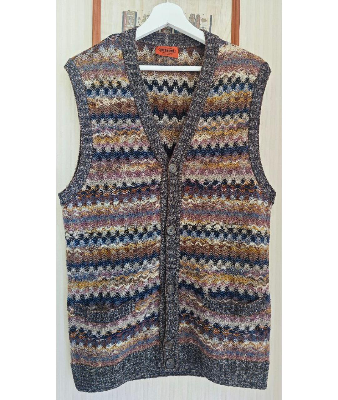 MISSONI Коричневая шерстяная жилетка, фото 9