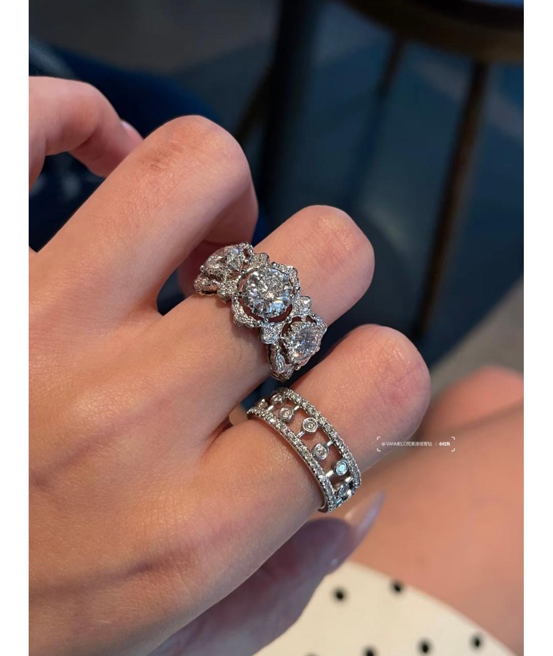 DE BEERS Серебряное кольцо из белого золота, фото 8