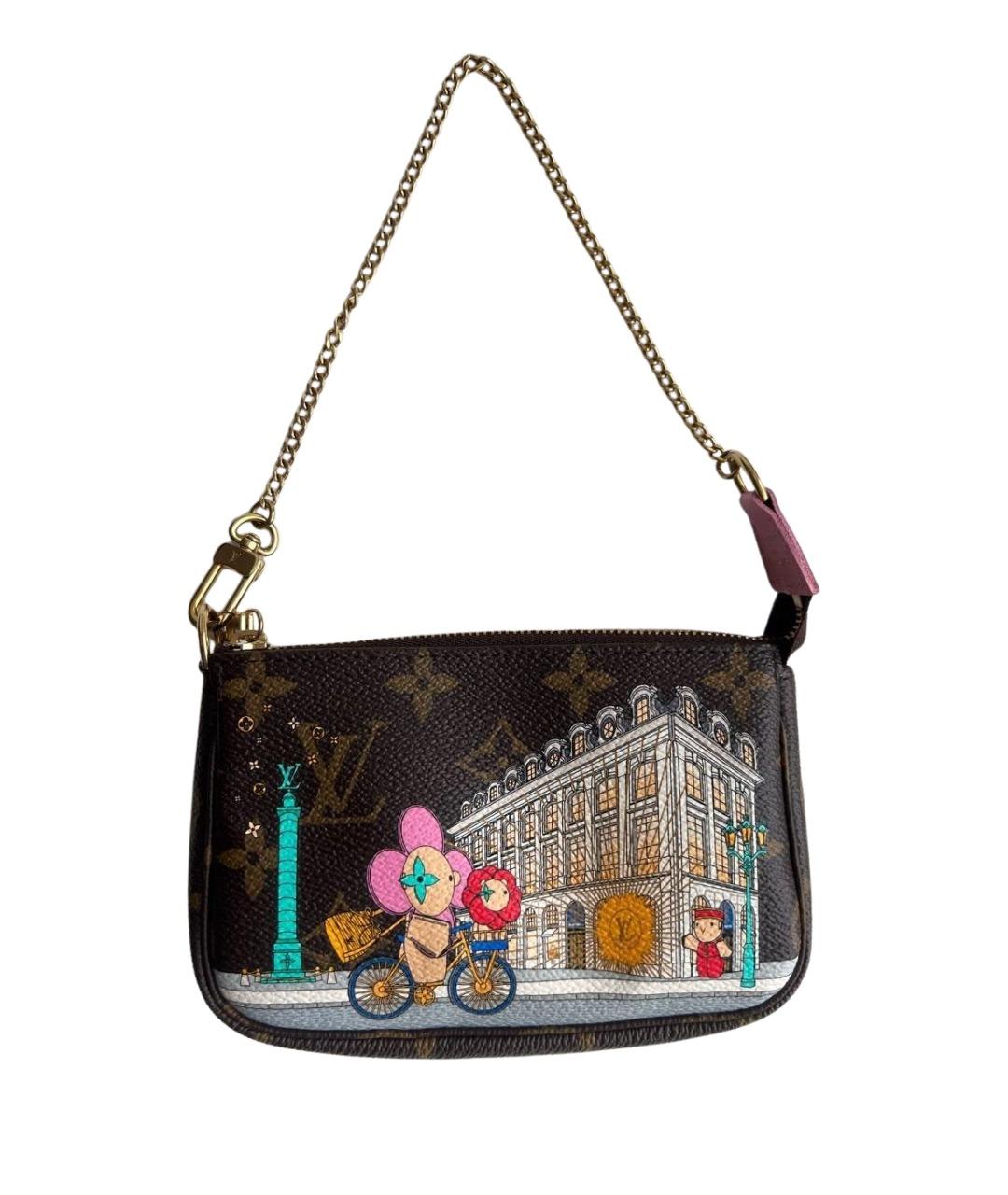 LOUIS VUITTON Коричневая сумка с короткими ручками из канвы, фото 1