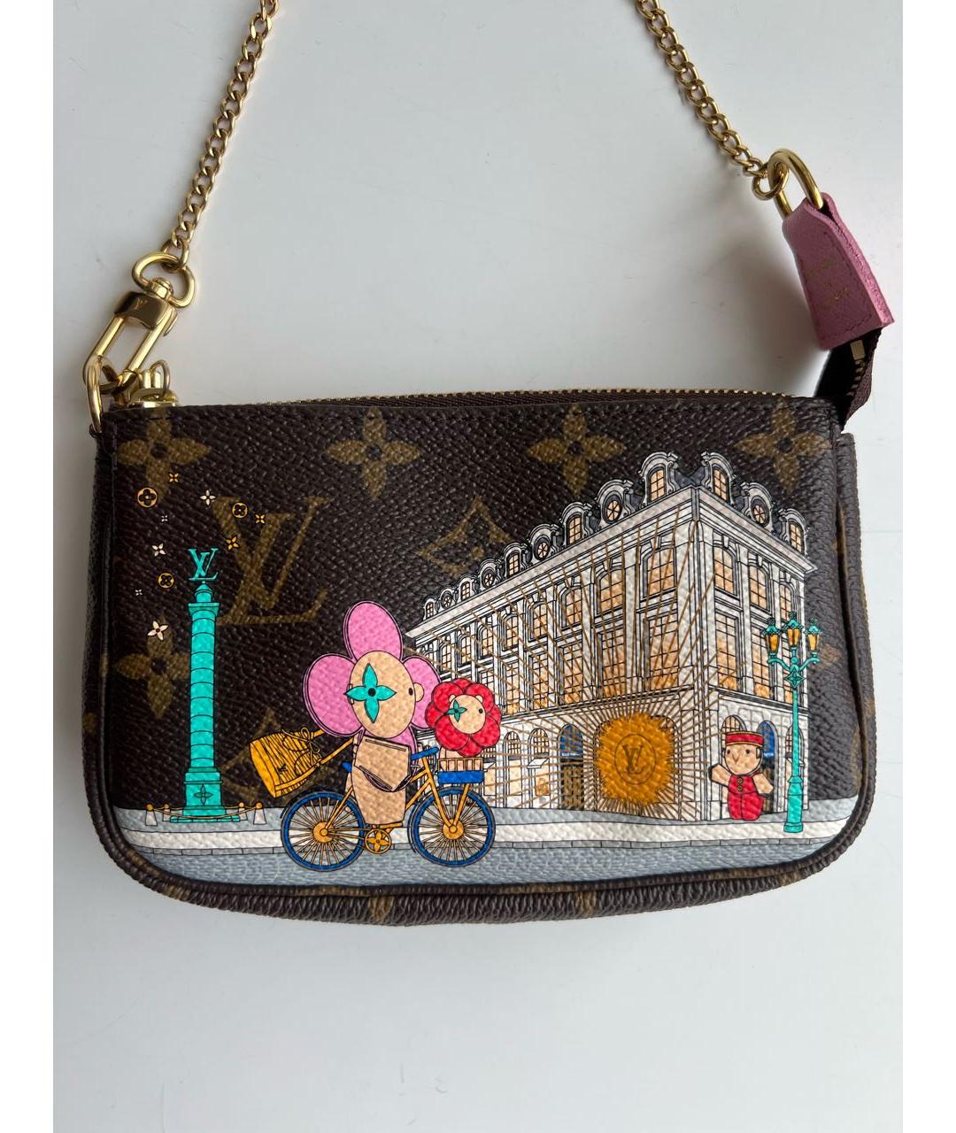 LOUIS VUITTON Коричневая сумка с короткими ручками из канвы, фото 2