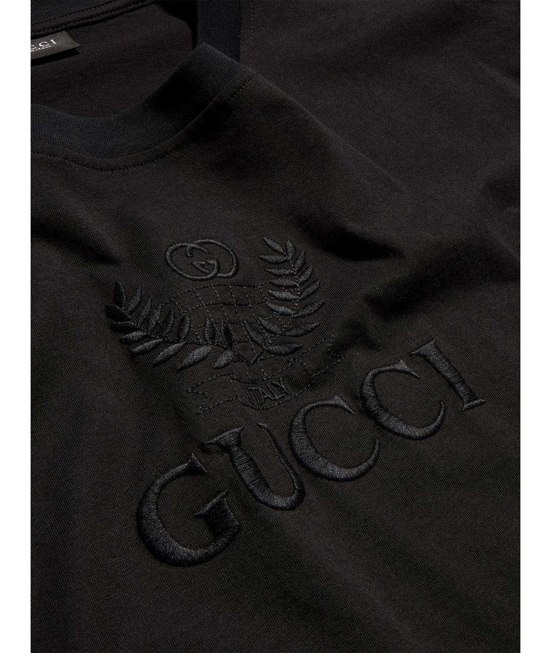GUCCI Черная хлопковая футболка, фото 4