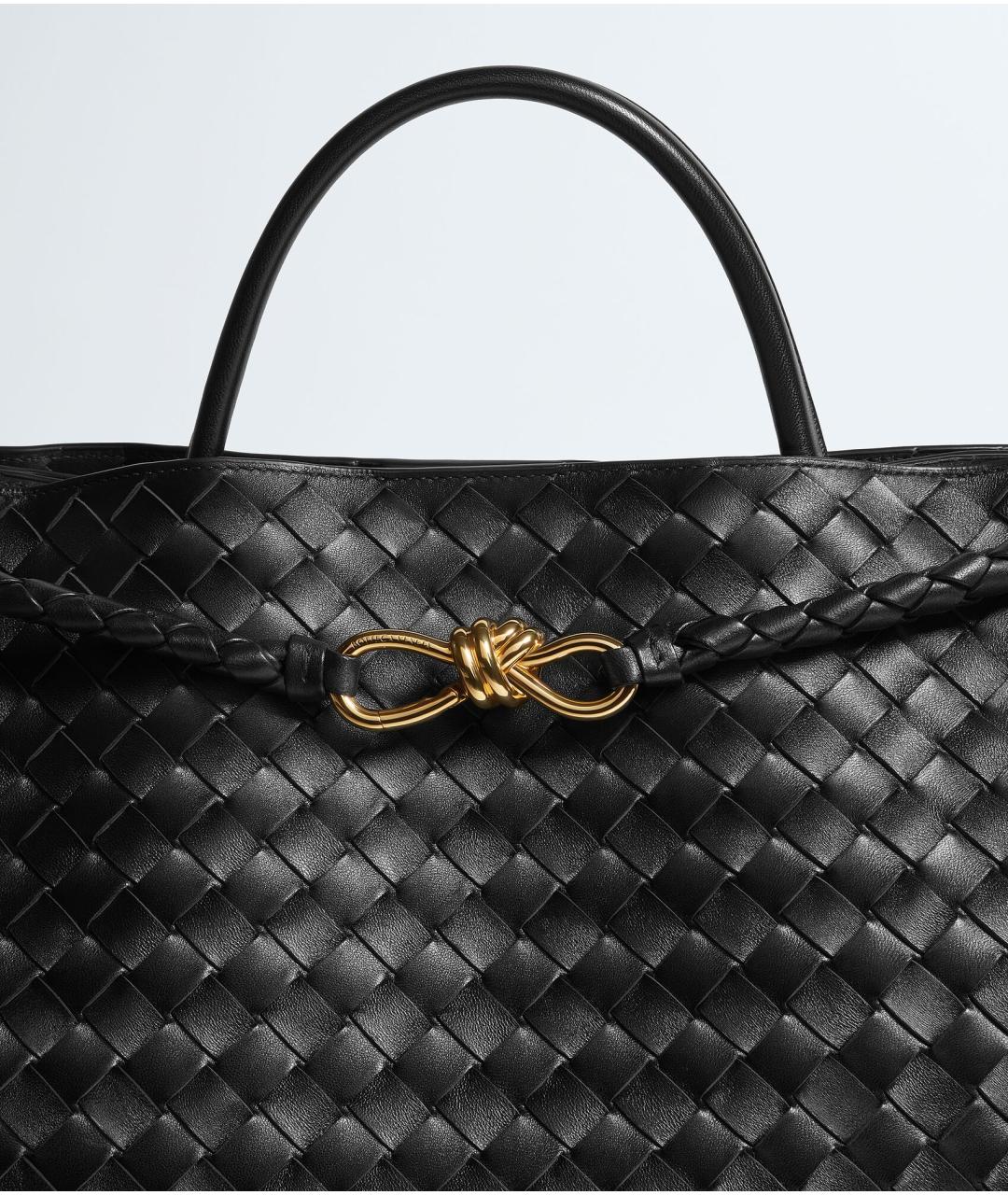 BOTTEGA VENETA Черная кожаная сумка тоут, фото 7