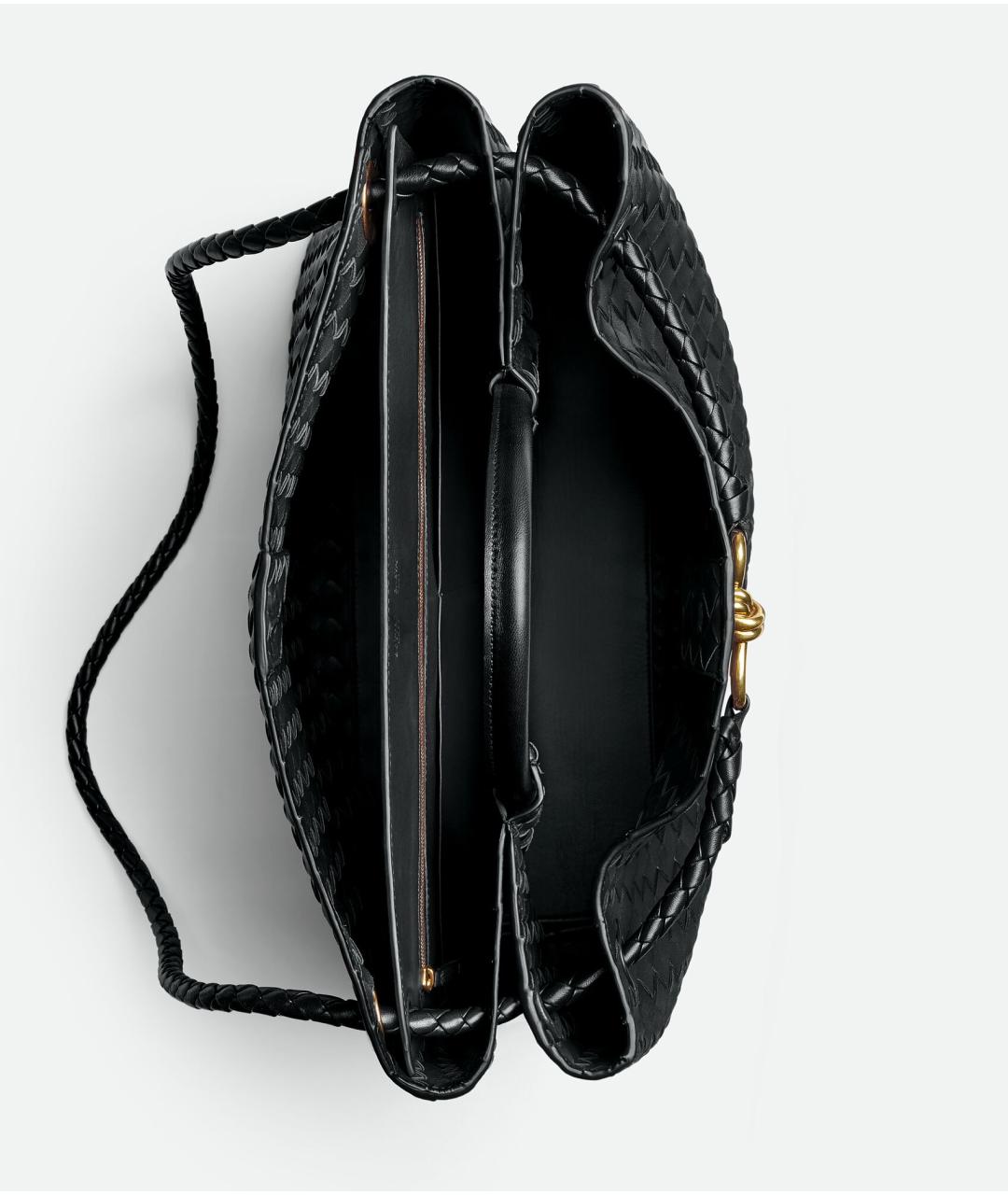 BOTTEGA VENETA Черная кожаная сумка тоут, фото 3