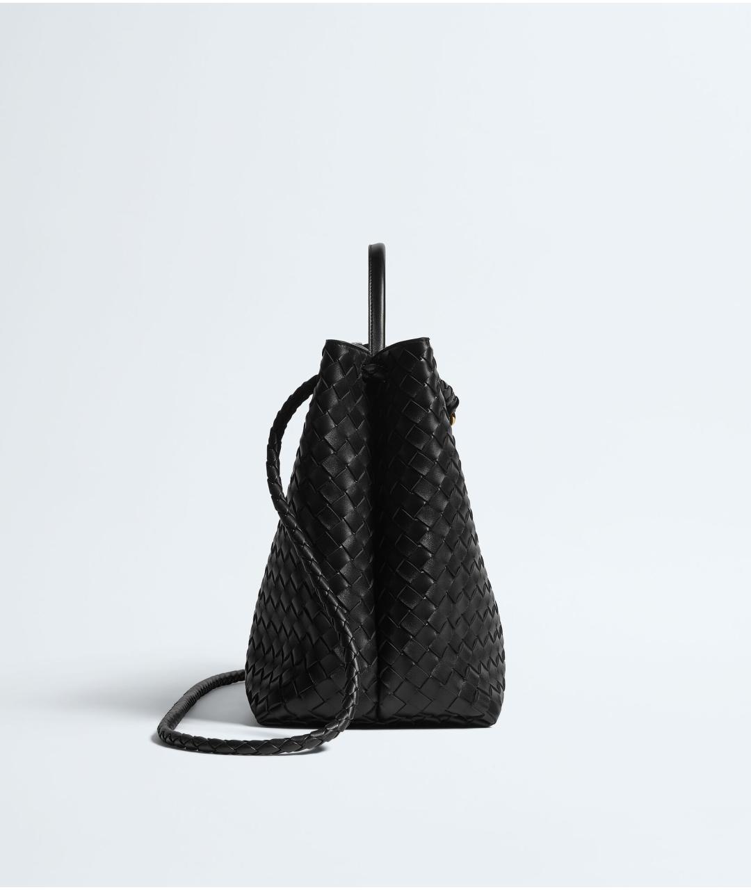 BOTTEGA VENETA Черная кожаная сумка тоут, фото 4