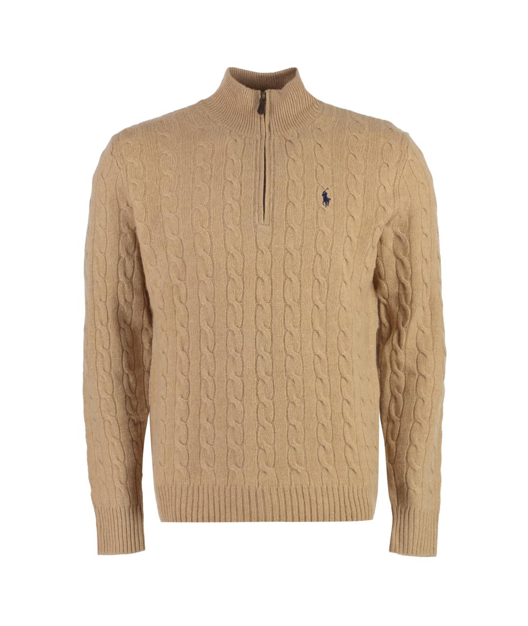 POLO RALPH LAUREN Бежевый шерстяной джемпер / свитер, фото 1