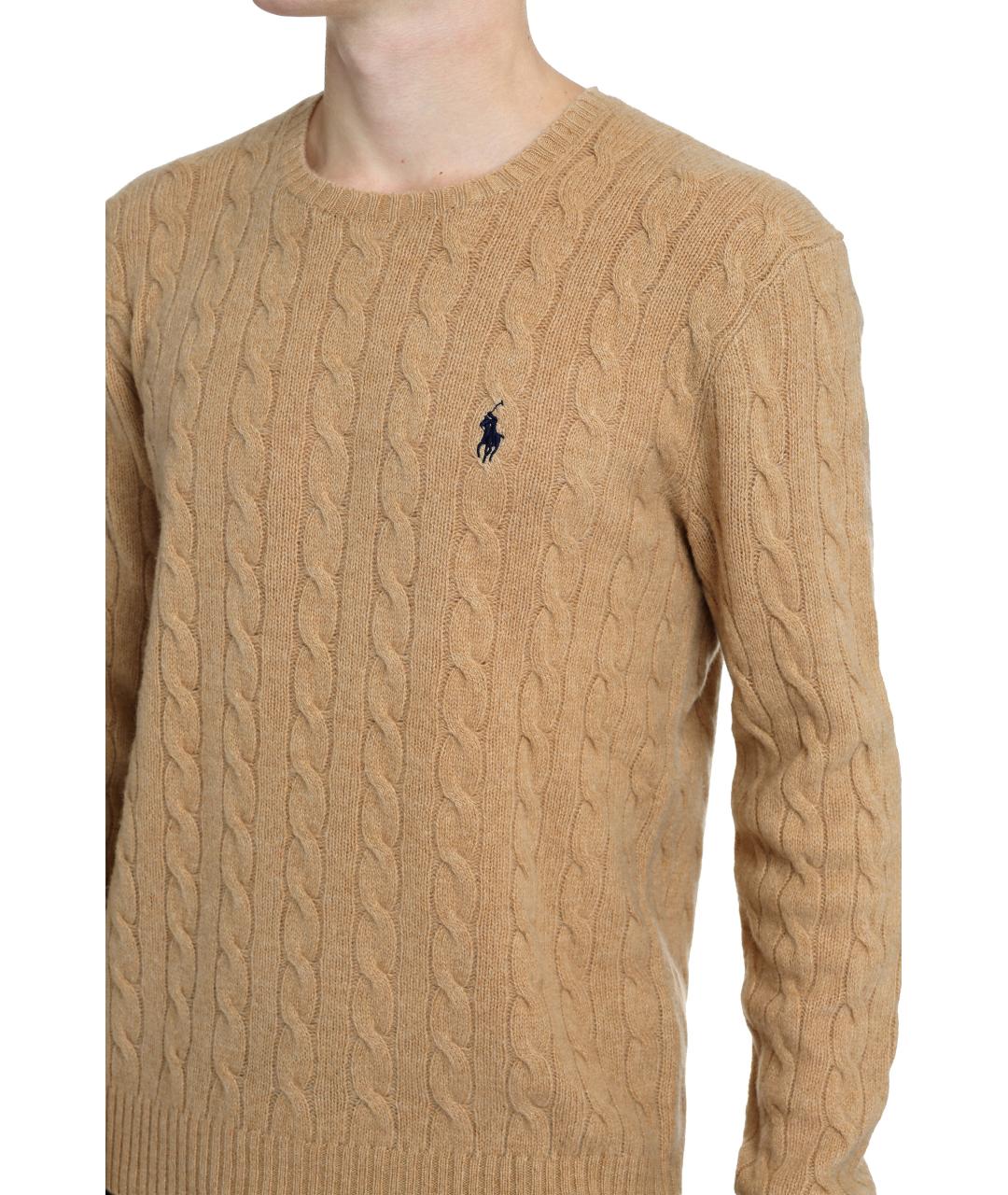 POLO RALPH LAUREN Бежевый шерстяной джемпер / свитер, фото 5