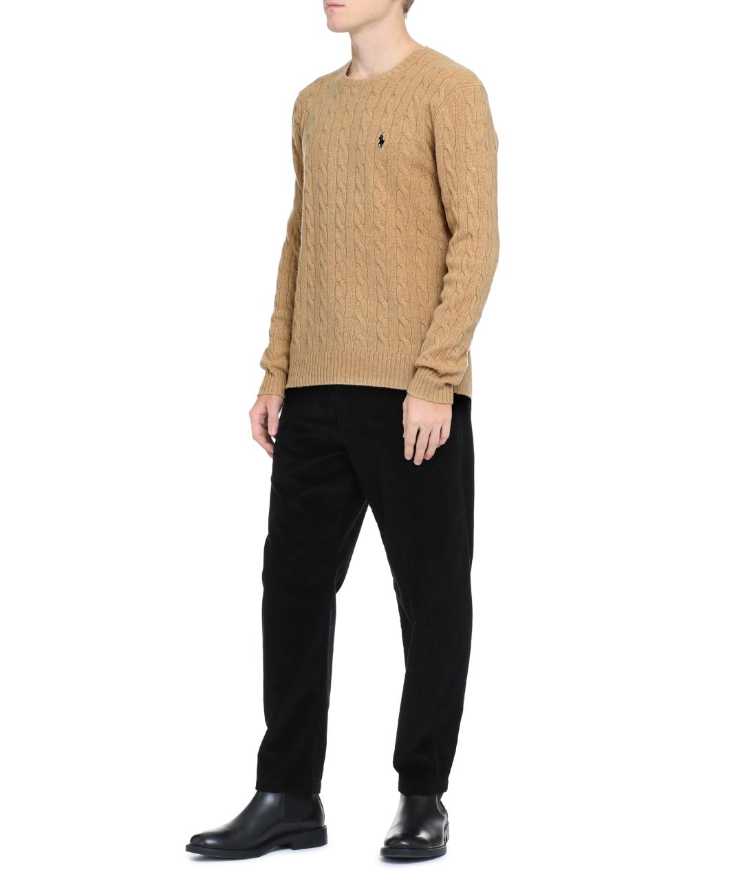 POLO RALPH LAUREN Бежевый шерстяной джемпер / свитер, фото 3