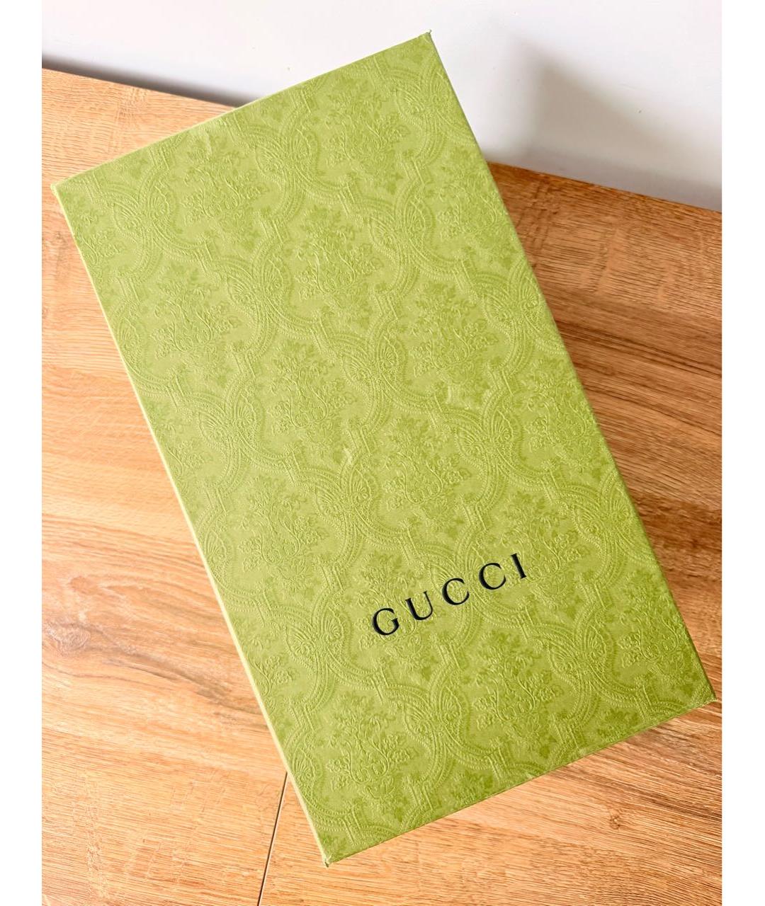 GUCCI Бежевые кожаные кроссовки, фото 5