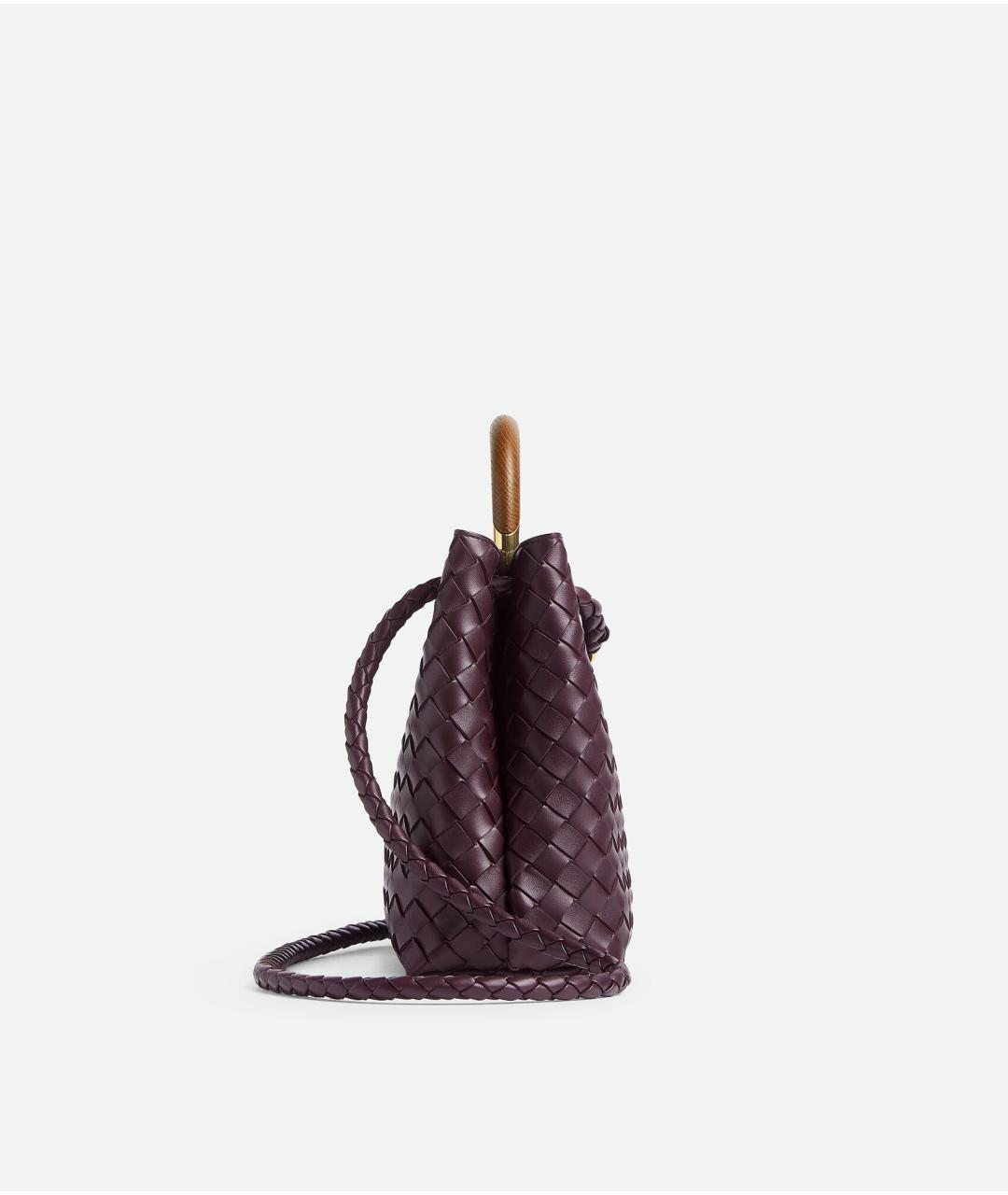 BOTTEGA VENETA Бордовая кожаная сумка тоут, фото 4