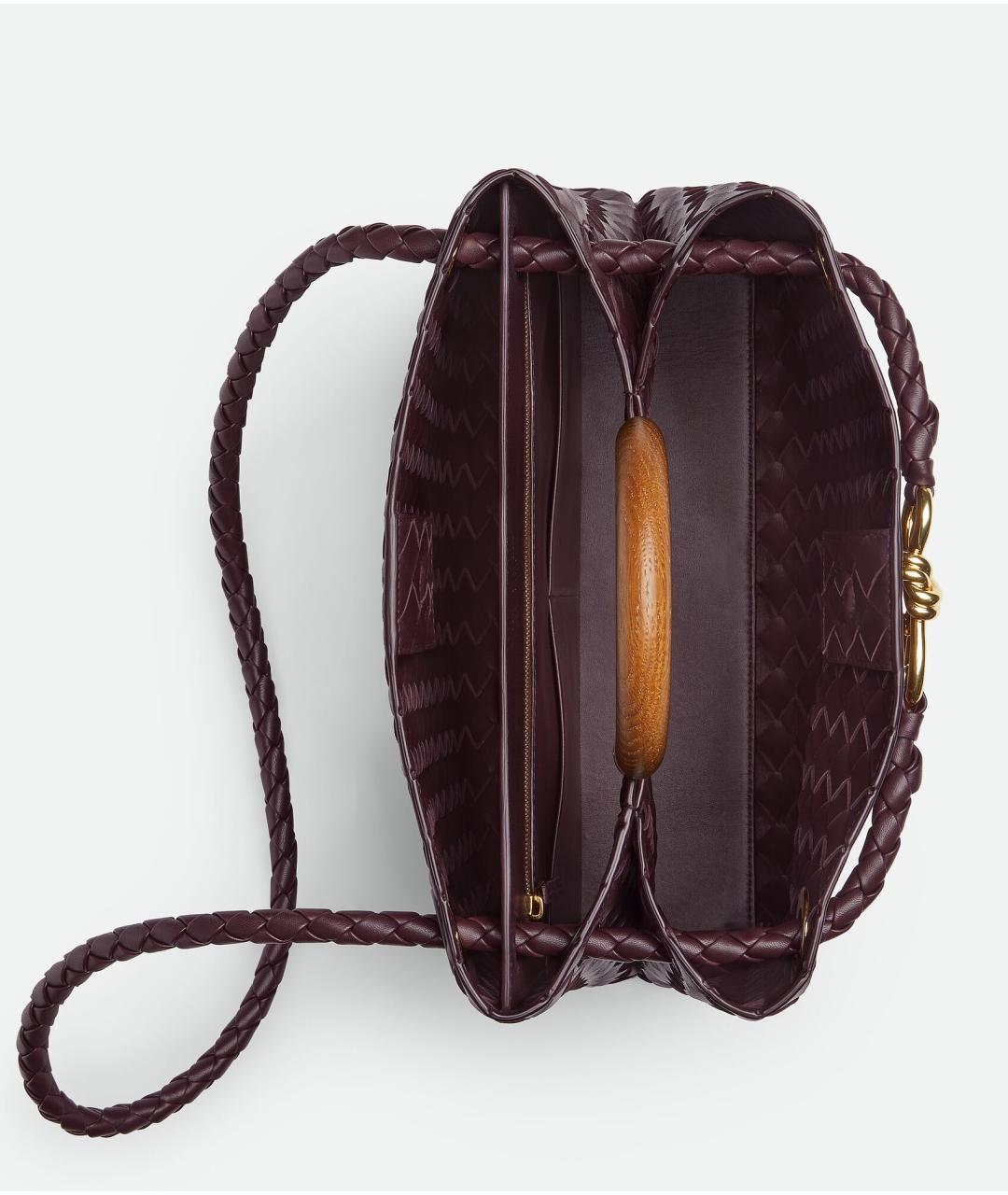 BOTTEGA VENETA Бордовая кожаная сумка тоут, фото 3