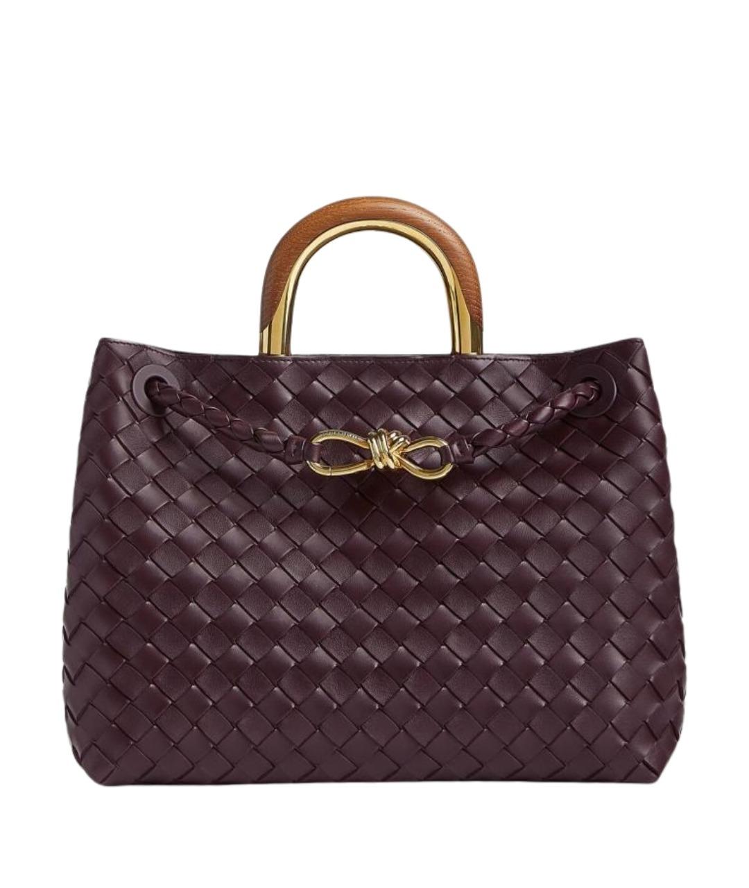 BOTTEGA VENETA Бордовая кожаная сумка тоут, фото 1