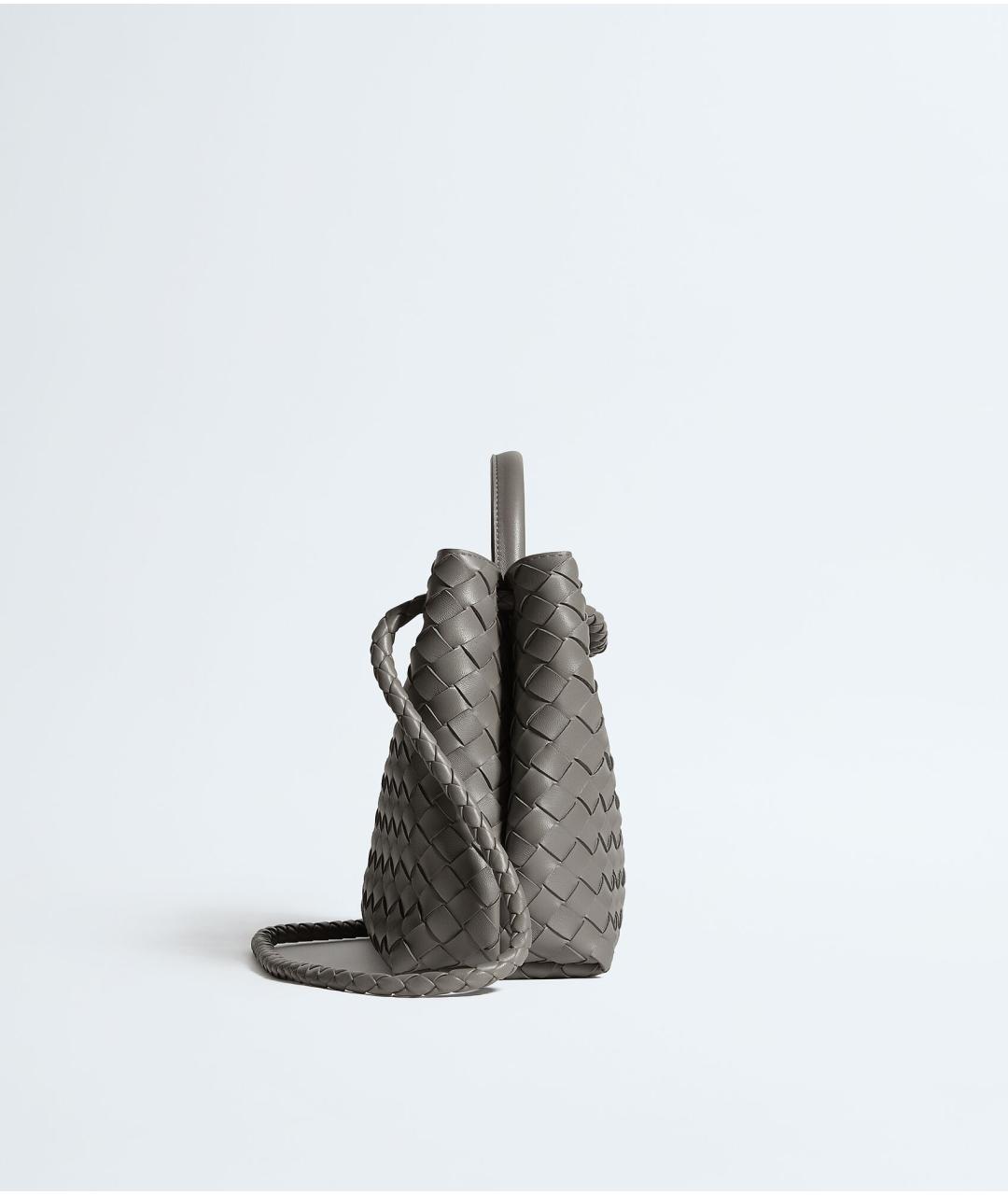 BOTTEGA VENETA Серая кожаная сумка тоут, фото 4