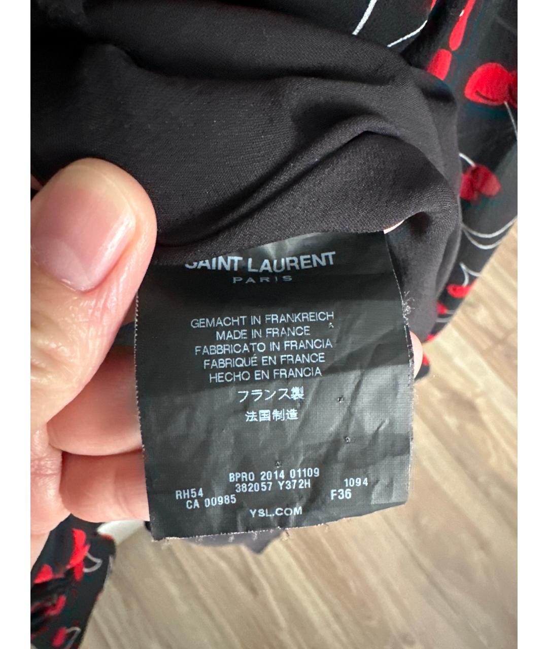SAINT LAURENT Черное шелковое коктейльное платье, фото 4
