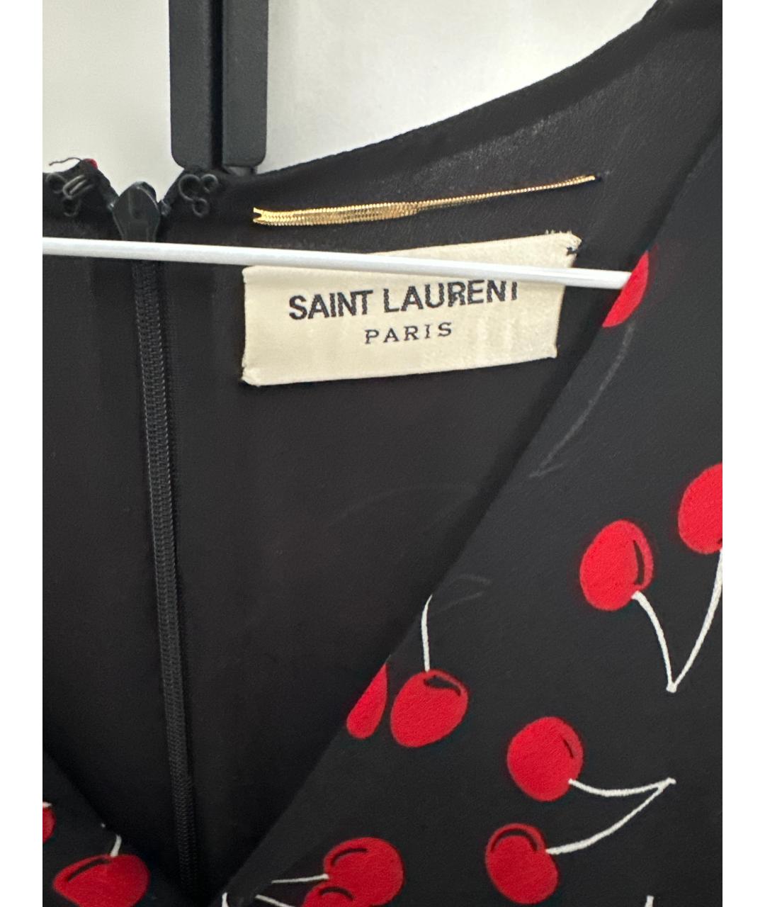SAINT LAURENT Черное шелковое коктейльное платье, фото 3