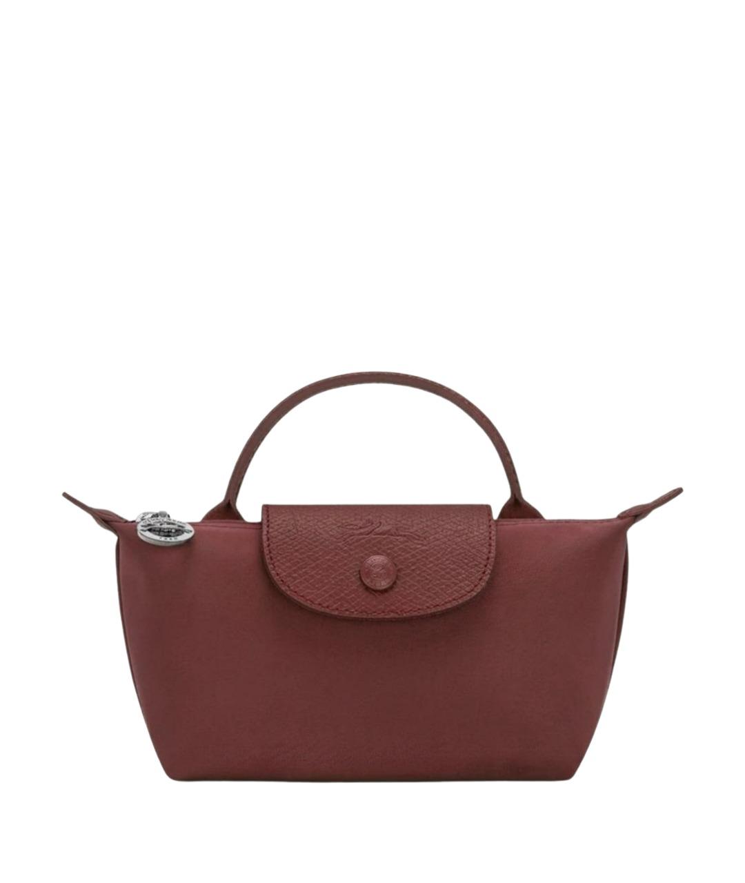 LONGCHAMP Бордовая сумка с короткими ручками из канвы, фото 1