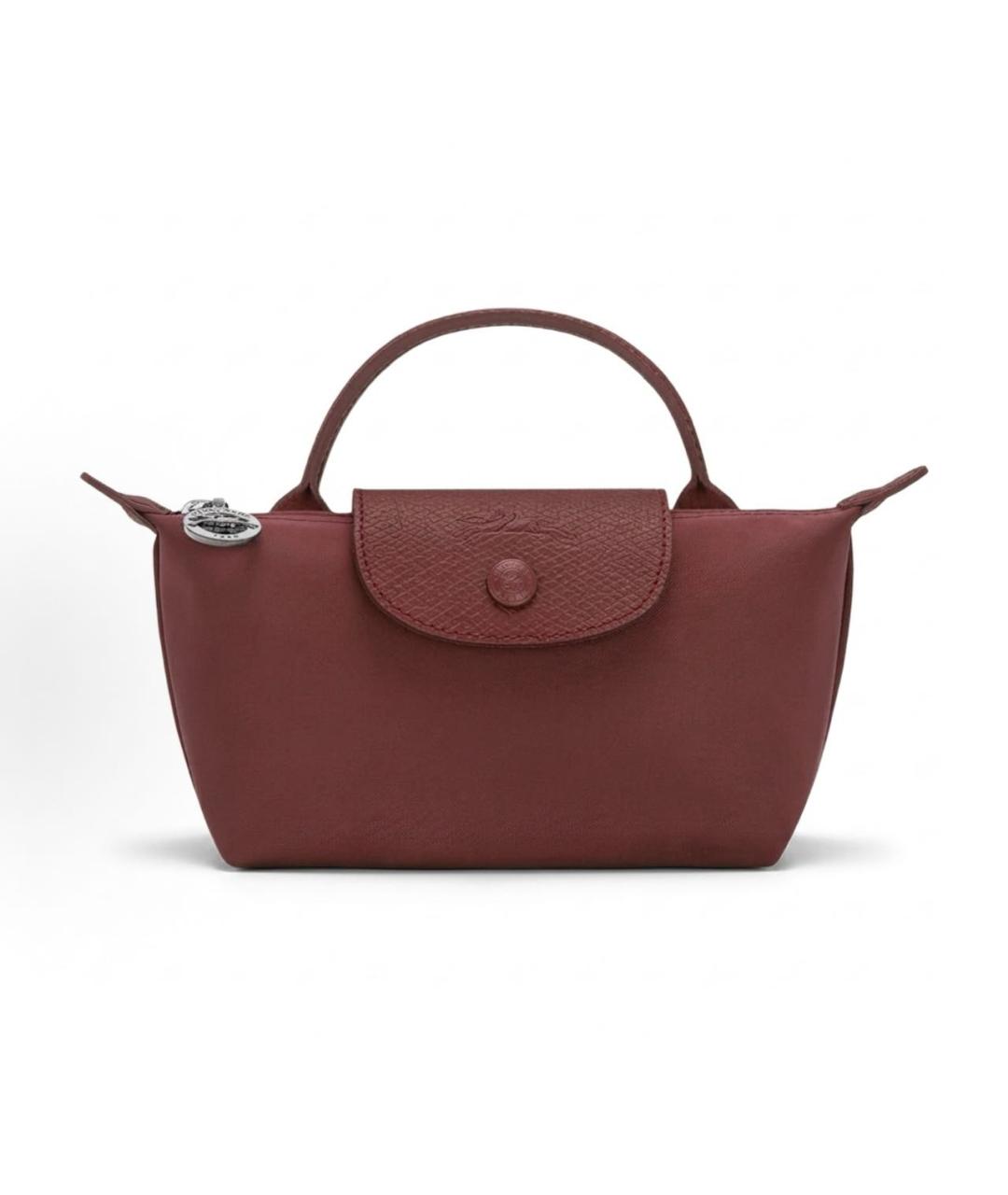 LONGCHAMP Бордовая сумка с короткими ручками из канвы, фото 8