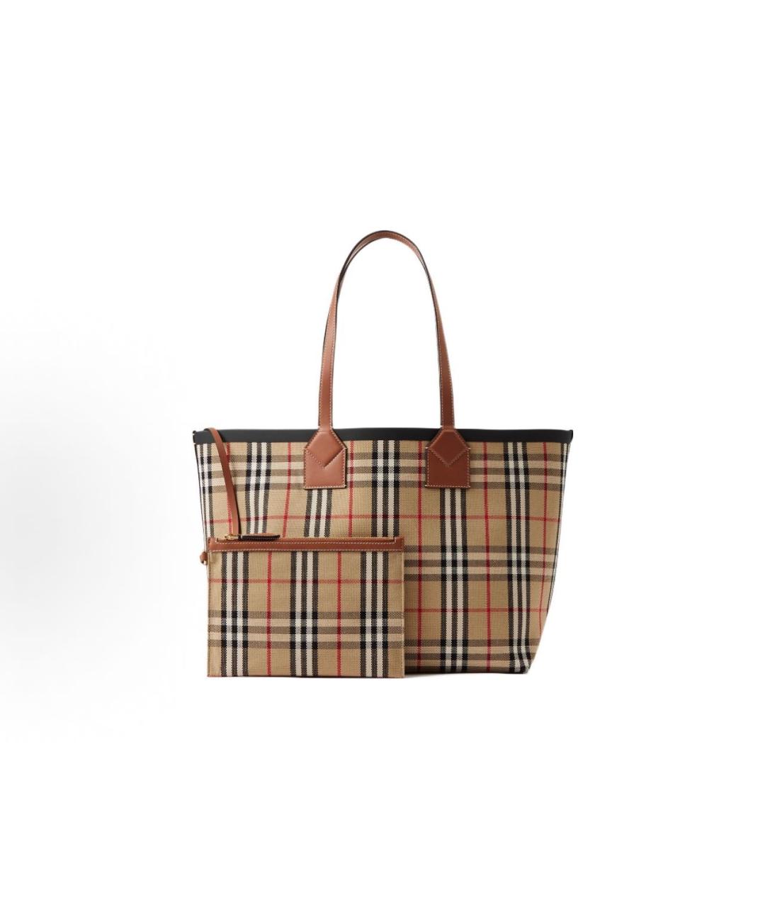 BURBERRY Бежевая сумка тоут из канвы, фото 5