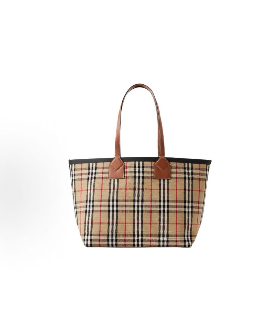 BURBERRY Бежевая сумка тоут из канвы, фото 3