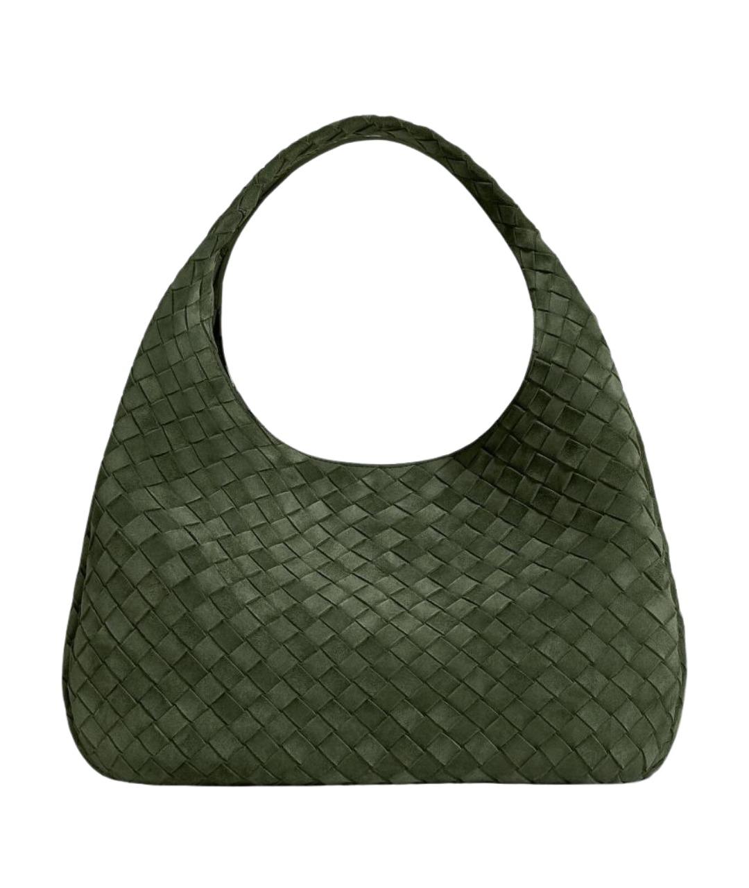 BOTTEGA VENETA Зеленая замшевая сумка тоут, фото 1
