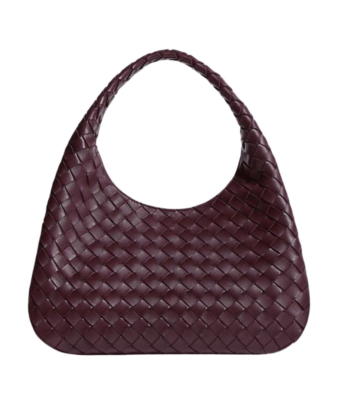 BOTTEGA VENETA Бордовая кожаная сумка тоут, фото 1