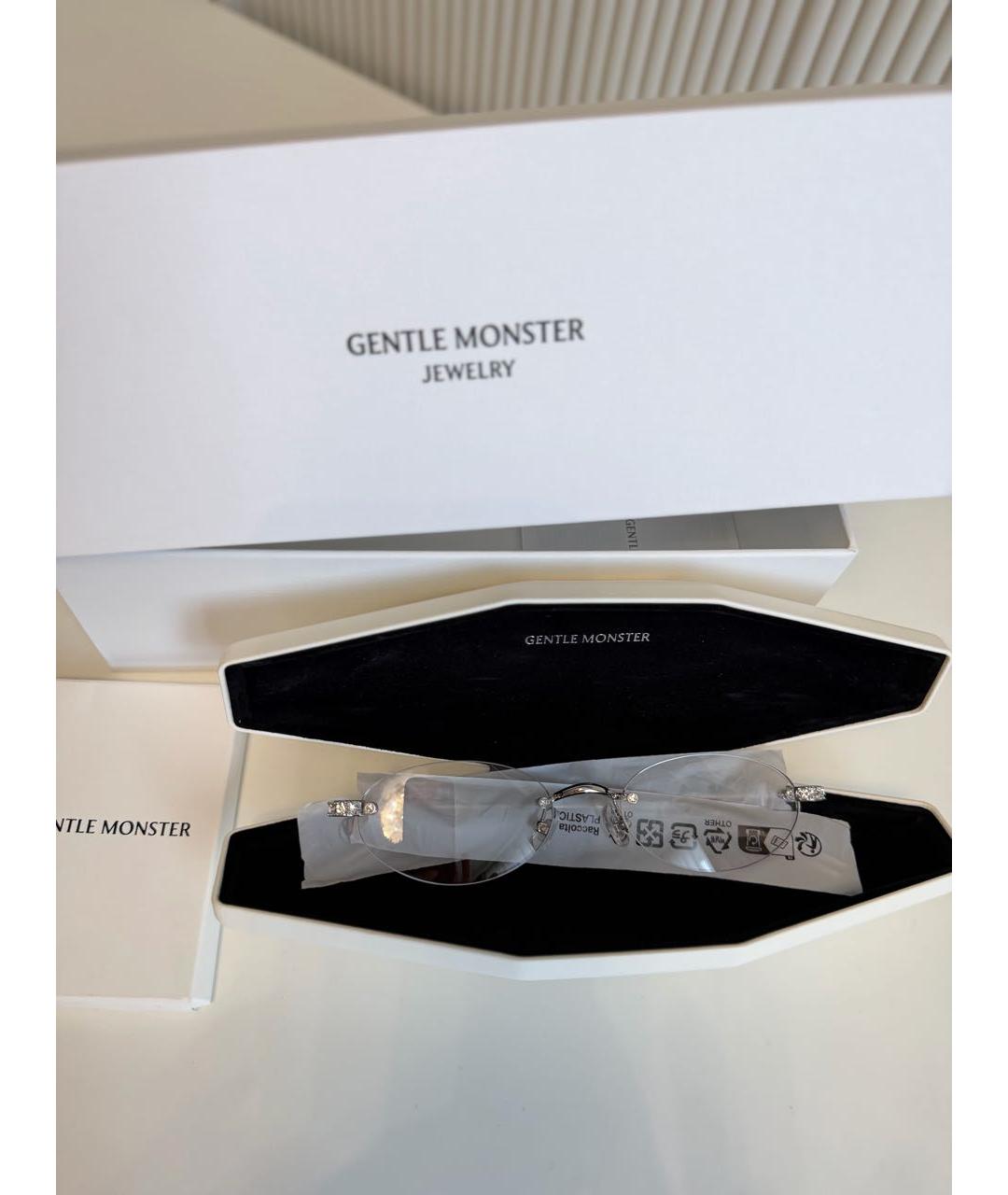 GENTLE MONSTER Серебряные пластиковые солнцезащитные очки, фото 3