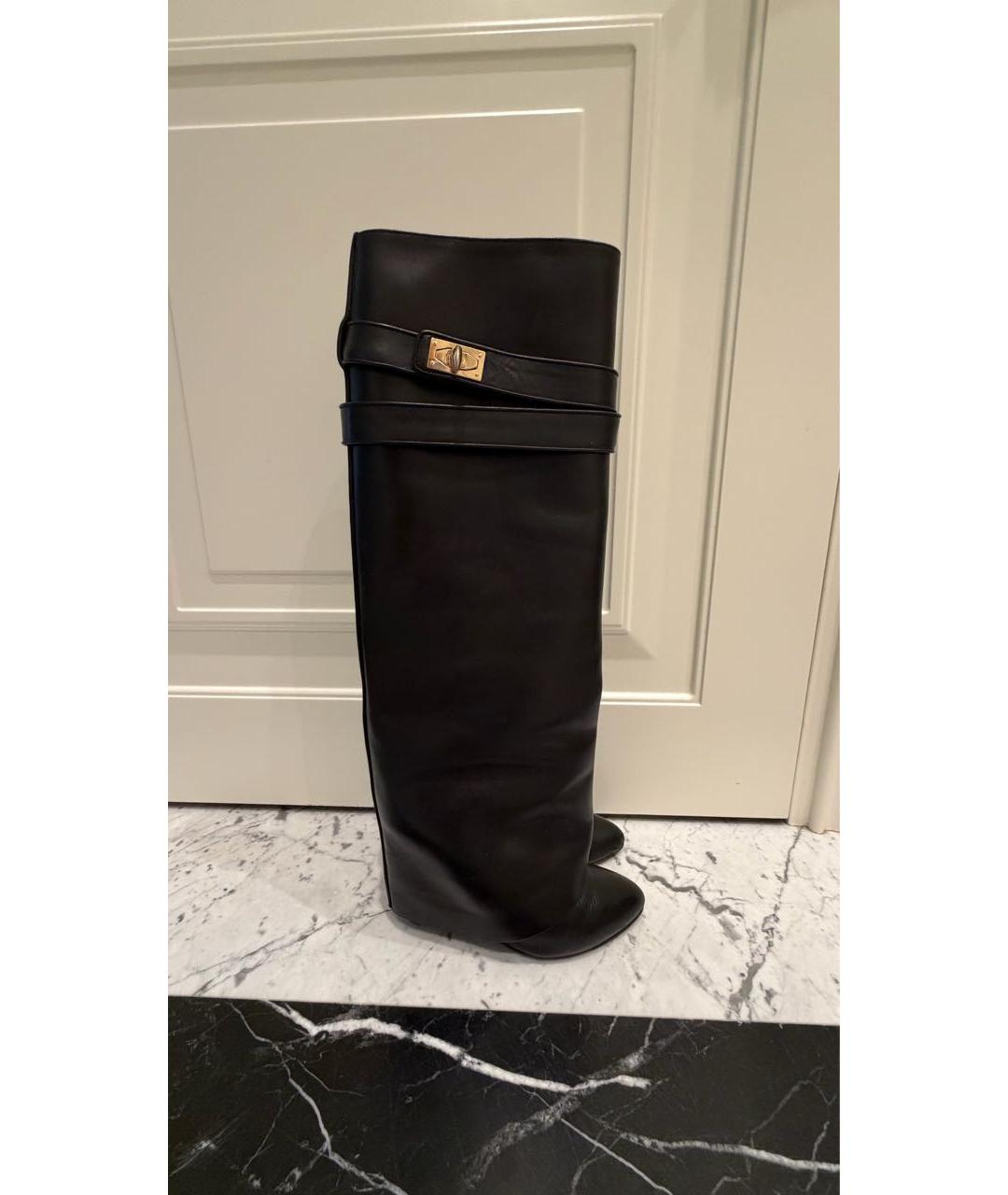 GIVENCHY Черные кожаные сапоги, фото 9
