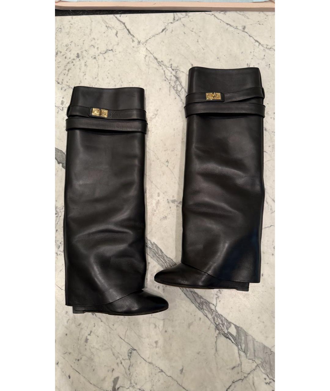 GIVENCHY Черные кожаные сапоги, фото 2