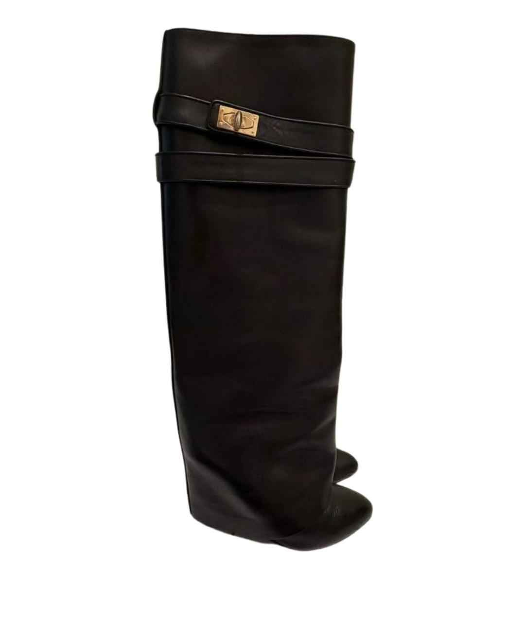 GIVENCHY Черные кожаные сапоги, фото 1