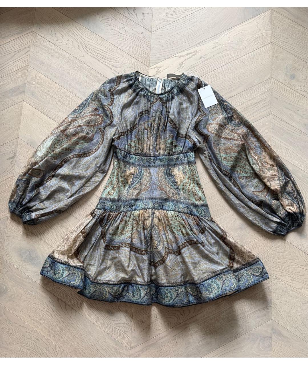 ZIMMERMANN Синее шелковое коктейльное платье, фото 8