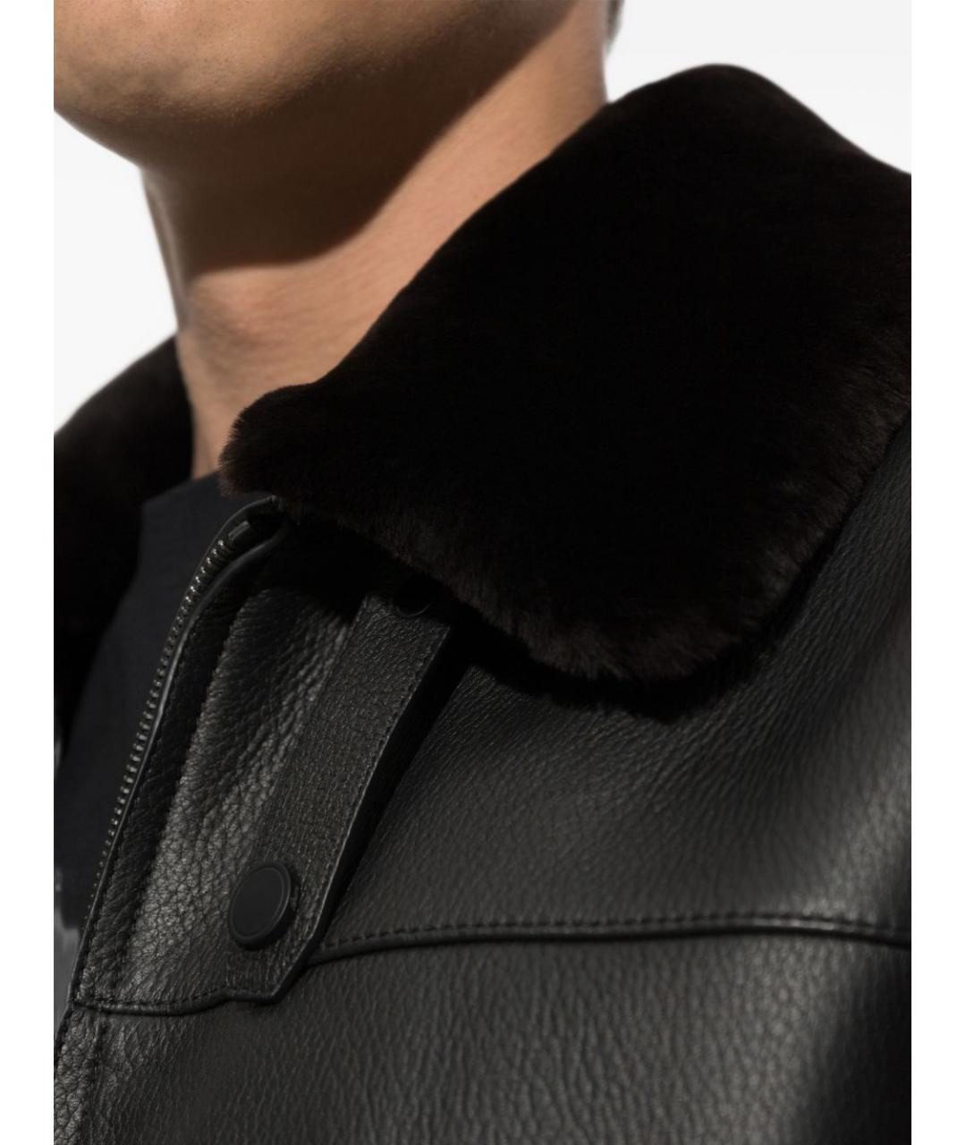 BRIONI Черная кожаная куртка, фото 5