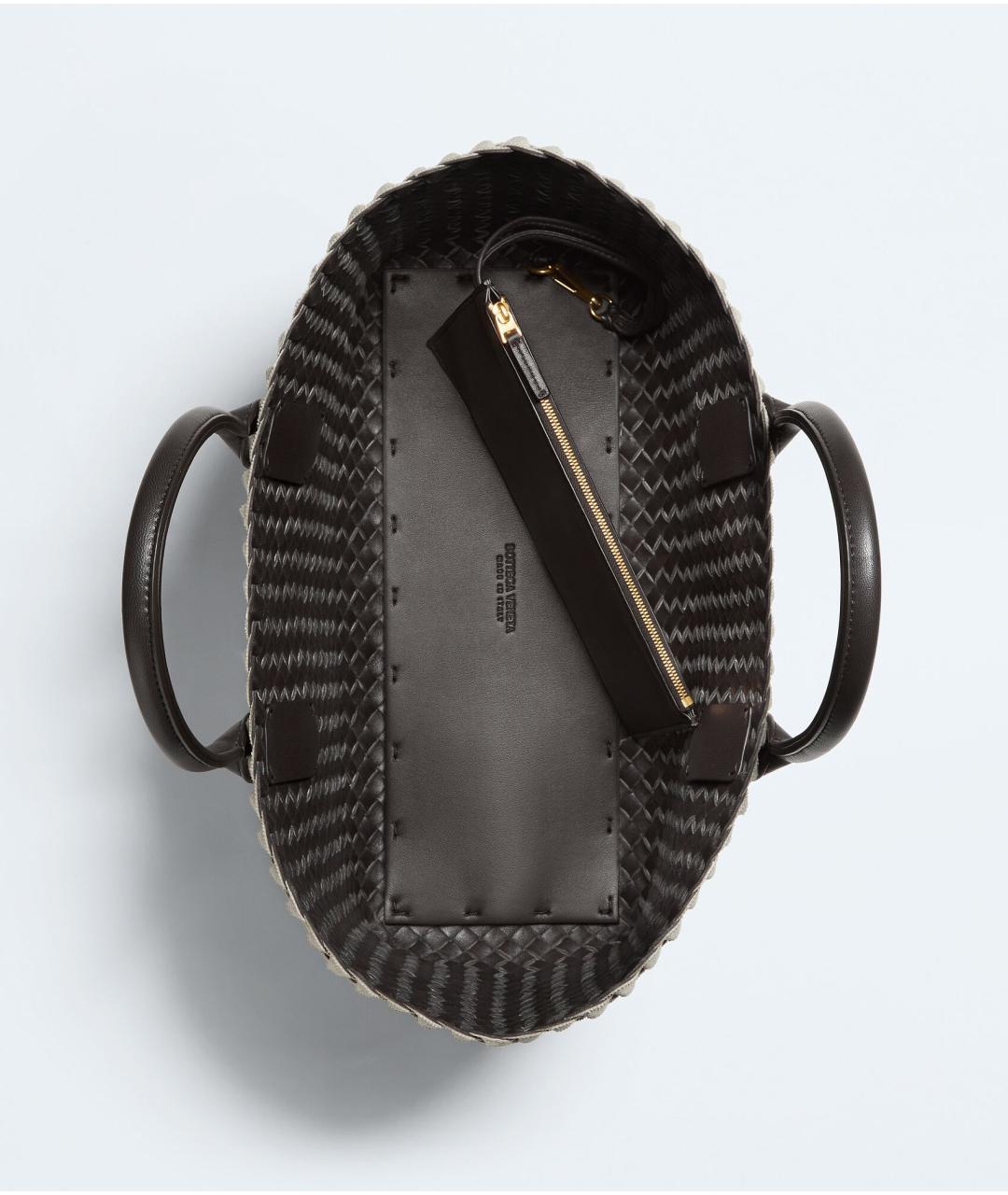 BOTTEGA VENETA Бежевая льняная сумка тоут, фото 3
