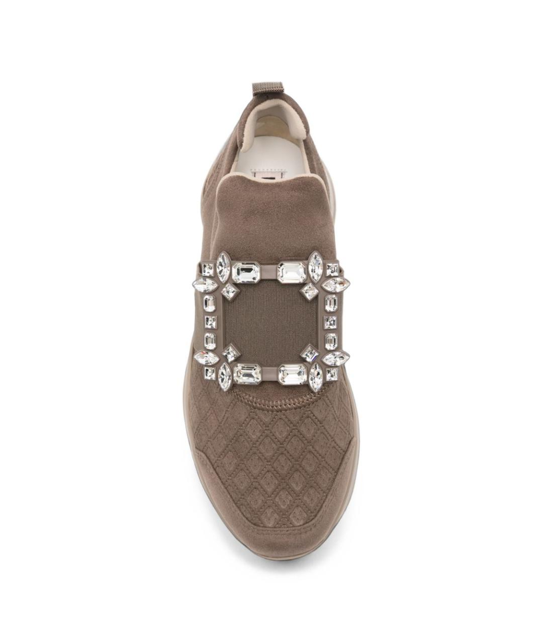 ROGER VIVIER Коричневые замшевые кроссовки, фото 4