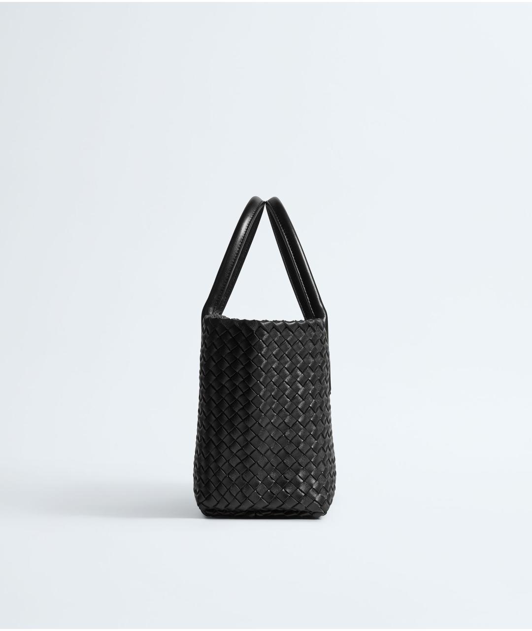 BOTTEGA VENETA Черная кожаная сумка тоут, фото 4