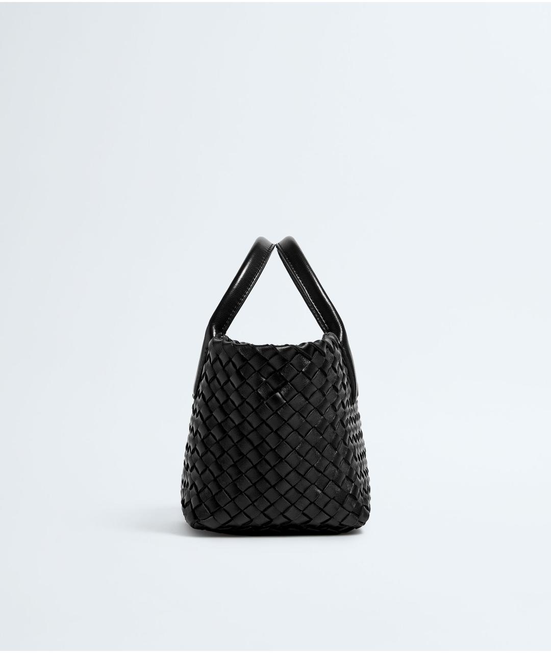 BOTTEGA VENETA Черная кожаная сумка тоут, фото 4