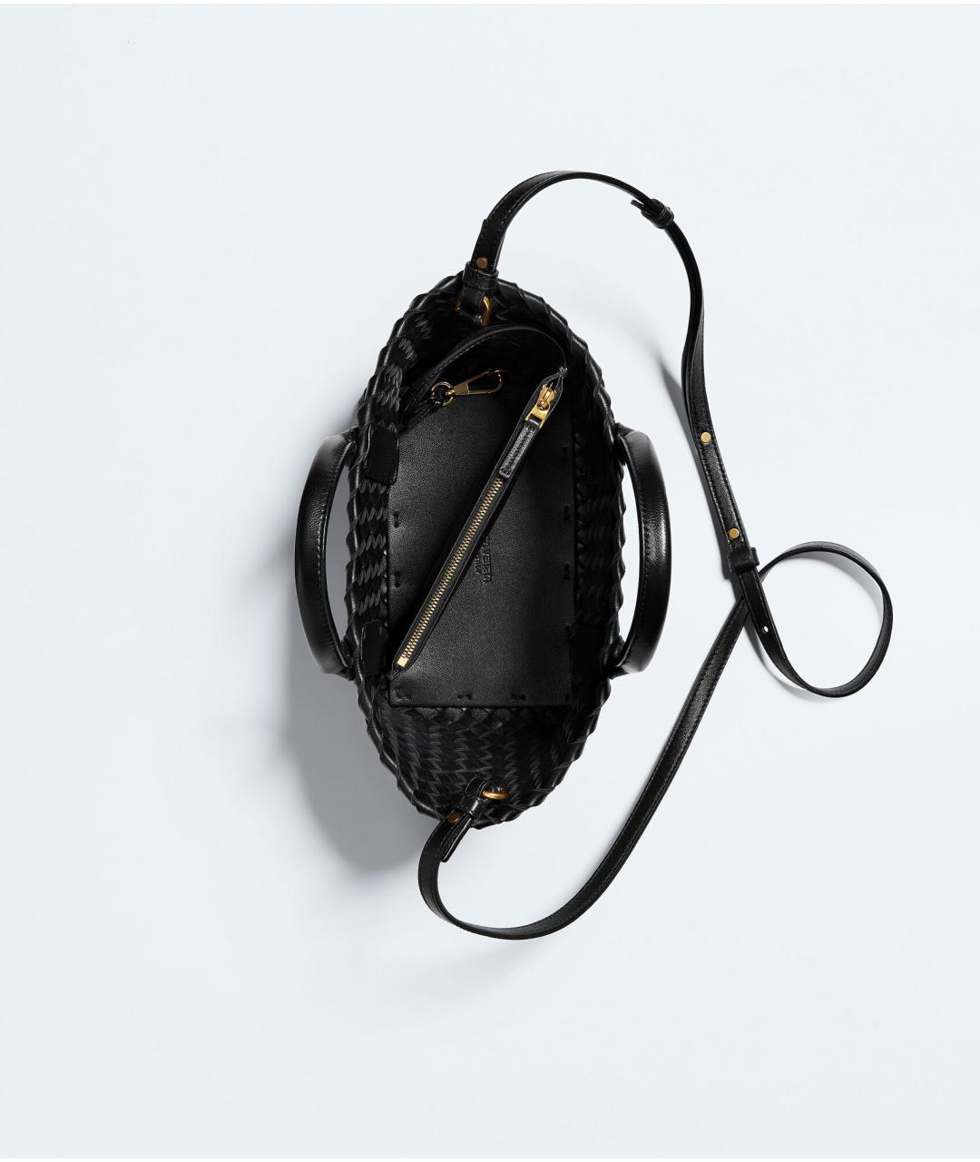 BOTTEGA VENETA Черная кожаная сумка тоут, фото 3