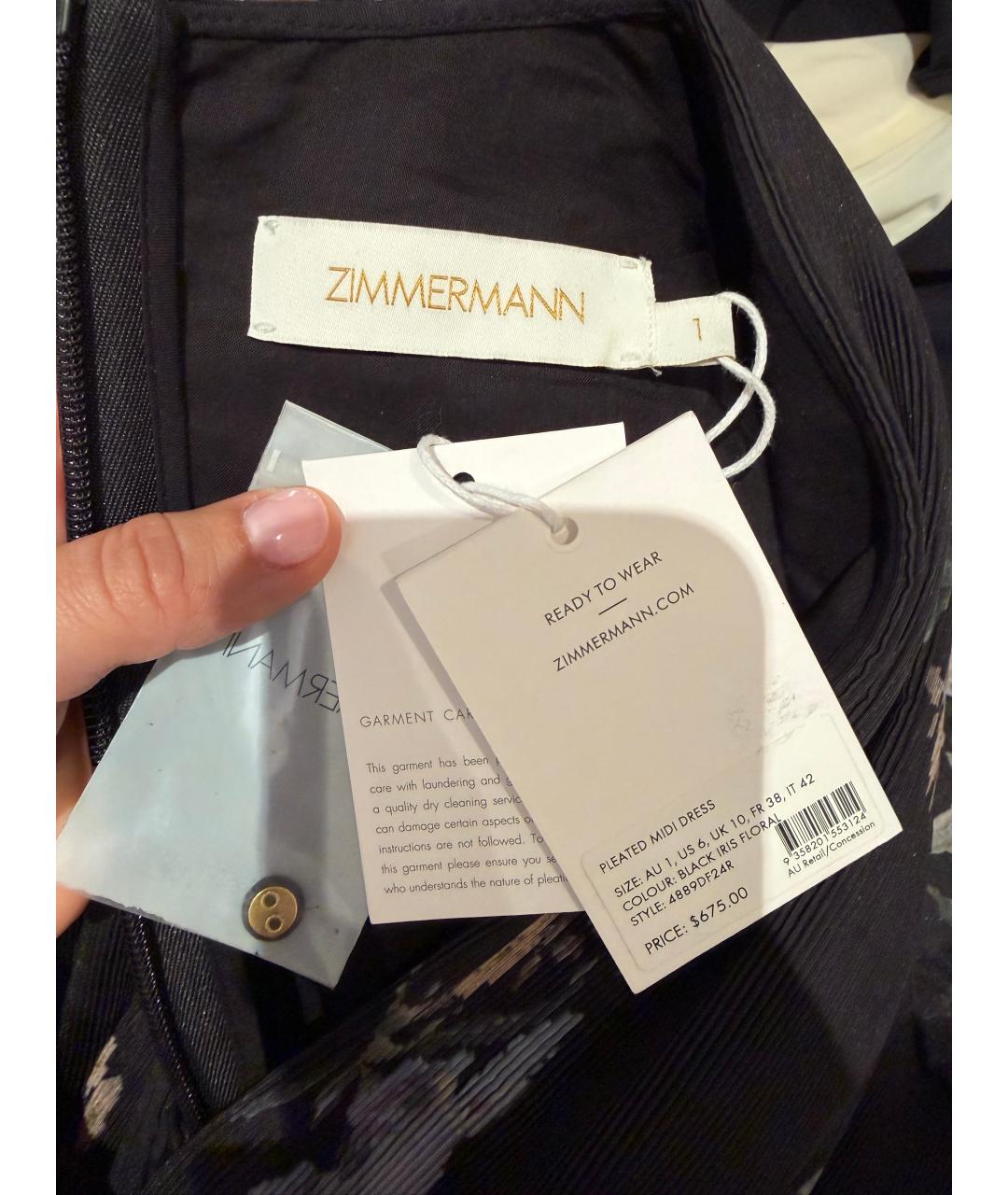ZIMMERMANN Черное полиэстеровое коктейльное платье, фото 5