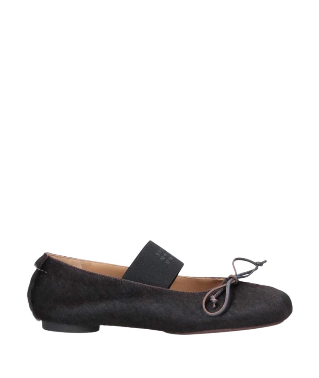 MM6 MAISON MARGIELA Коричневые кожаные балетки, фото 1