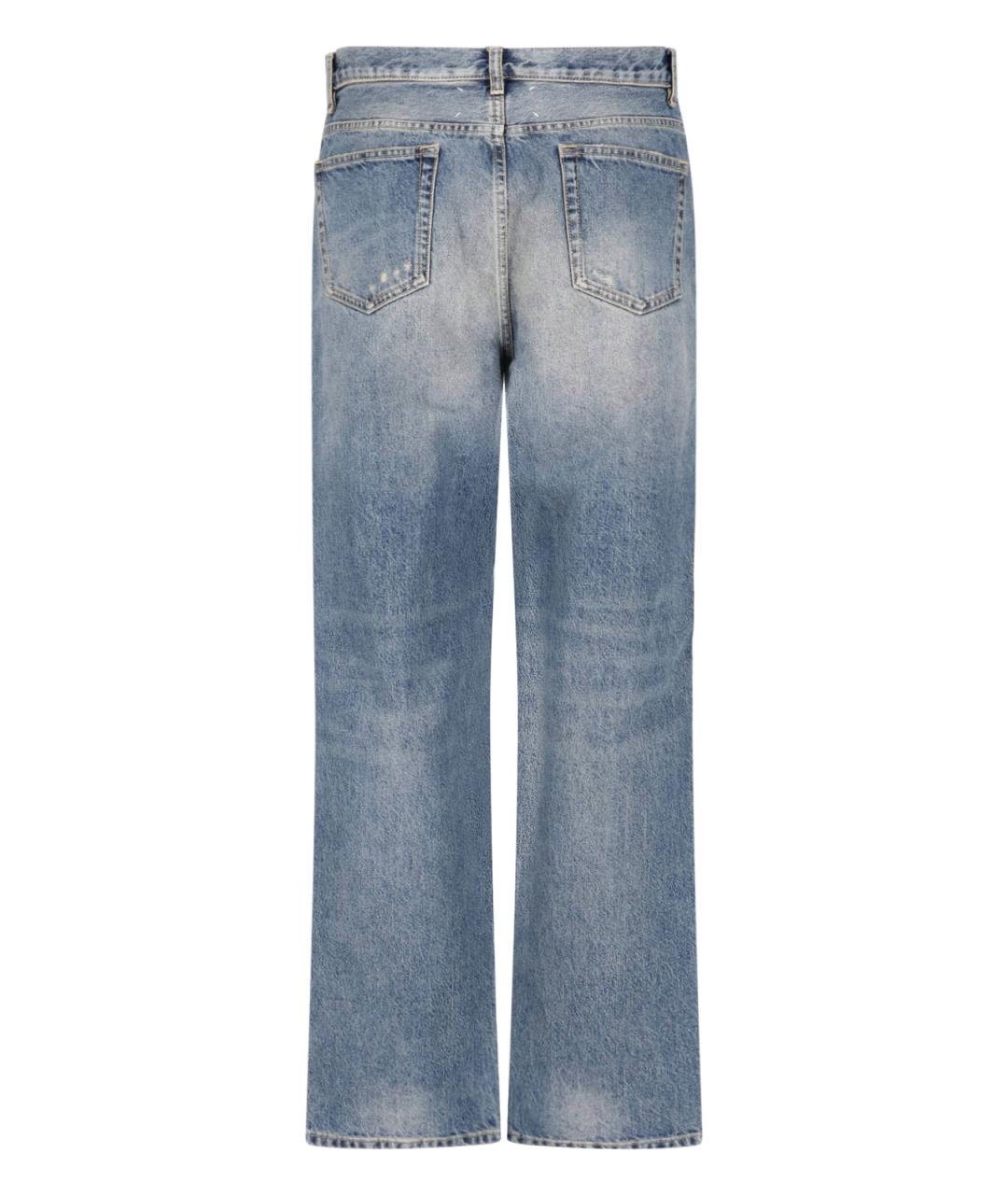 MAISON MARGIELA Синие хлопковые прямые джинсы, фото 2