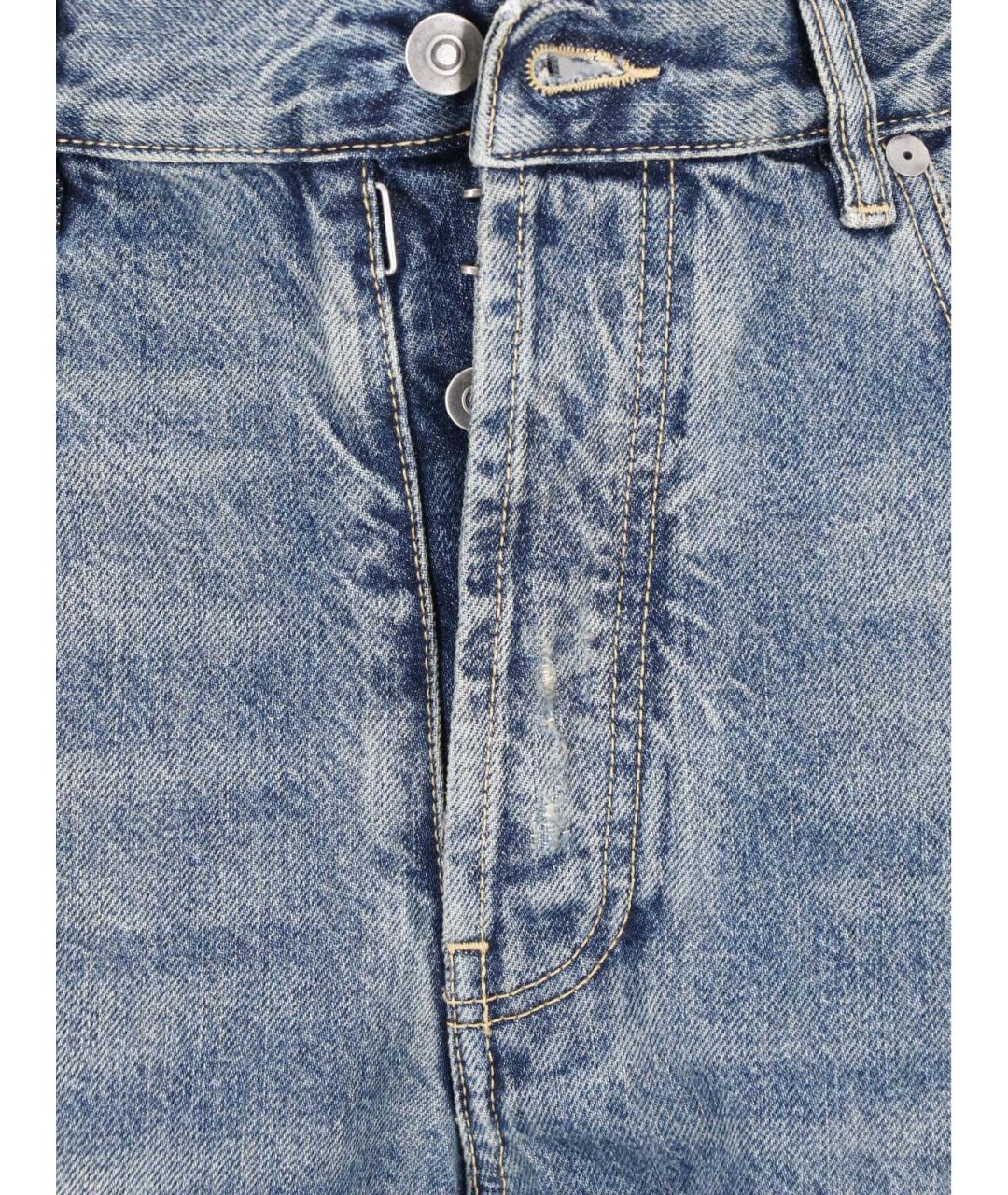 MAISON MARGIELA Синие хлопковые прямые джинсы, фото 5
