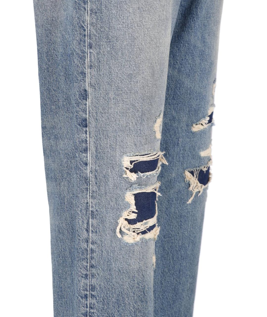 MAISON MARGIELA Синие хлопковые прямые джинсы, фото 4