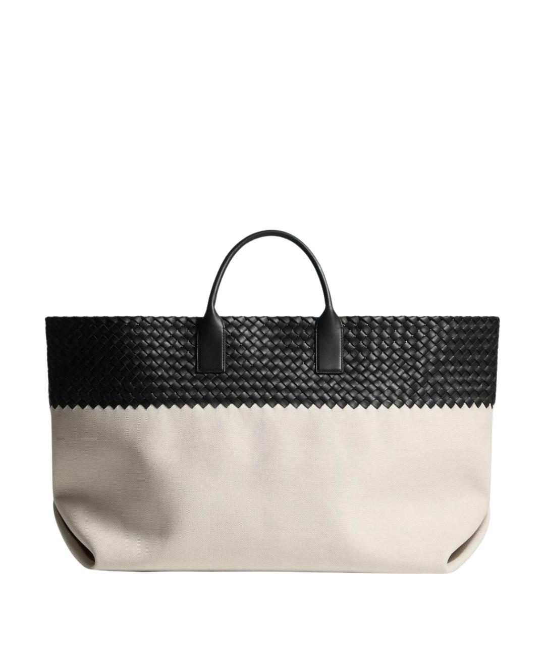 BOTTEGA VENETA Бежевая льняная сумка тоут, фото 1