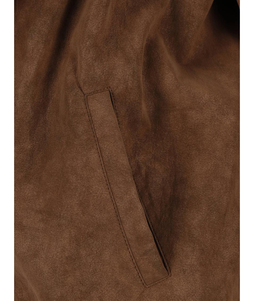 MM6 MAISON MARGIELA Коричневая кожаная куртка, фото 3